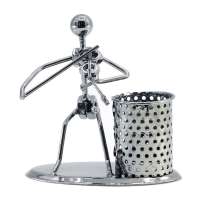 Mettle New Arrival Metal Craft Music Man High Antique Gift Home Decoration Boutique Pen Holder