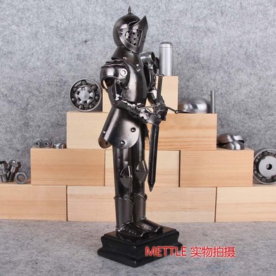 Mettle Antique Style Metal Craft Iron knight Model For Home Decoration