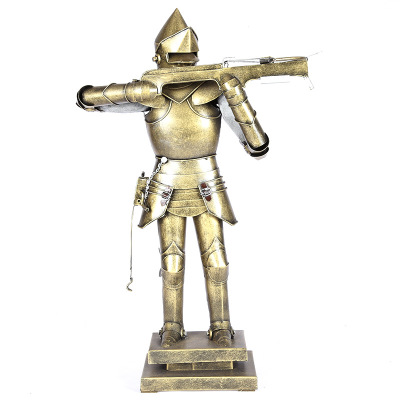 Mettle New Arrival Fancy Table Decorations High 45 CM Iron Bronze Knight Statue With Armour