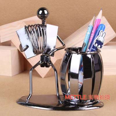 metal iron pen holder classic music man home decoration