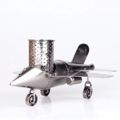 Mettle New Arrival Antique Iron Creative Metal Craft Plane Shape Pen Holder