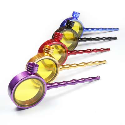 YIWU a length of 170mm metal color of magnifying glass water smoking pipes METTLE-8985