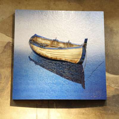 Mediterranean Style Sailboat Inkjet Handcraft Wall Picture